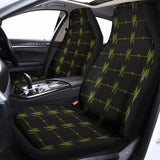 Green Heartbeat Pattern Print Universal Fit Car Seat Covers 102422
