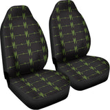 Green Heartbeat Pattern Print Universal Fit Car Seat Covers 102422