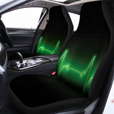 Green Heartbeat Print Universal Fit Car Seat Covers 102422