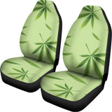 Green Hemp Leaves Pattern Print Universal Fit Car Seat Covers 102422
