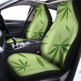 Green Hemp Leaves Pattern Print Universal Fit Car Seat Covers 102422