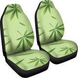Green Hemp Leaves Pattern Print Universal Fit Car Seat Covers 102422