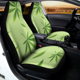 Green Hemp Leaves Pattern Print Universal Fit Car Seat Covers 102422