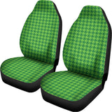 Green Houndstooth Pattern Print Universal Fit Car Seat Covers 102422