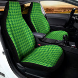 Green Houndstooth Pattern Print Universal Fit Car Seat Covers 102422