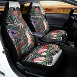 Green Japanese Dragon Tattoo Print Universal Fit Car Seat Covers 102422