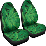 Green Marijuana Leaf Print Universal Fit Car Seat Covers 102422