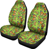 Green Monarch Butterfly Pattern Print Universal Fit Car Seat Covers 102422