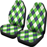 Green Navy And White Argyle Print Universal Fit Car Seat Covers 102422