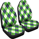 Green Navy And White Argyle Print Universal Fit Car Seat Covers 102422