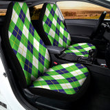 Green Navy And White Argyle Print Universal Fit Car Seat Covers 102422