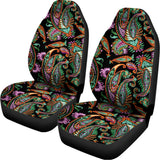 Green Orange And Pink Paisley Print Universal Fit Car Seat Covers 102422