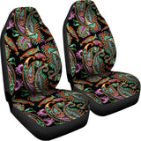 Green Orange And Pink Paisley Print Universal Fit Car Seat Covers 102422