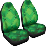 Green Playing Card Suits Pattern Print Universal Fit Car Seat Covers 102422