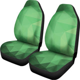 Green Polygonal Geometric Print Universal Fit Car Seat Covers 102422