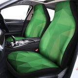 Green Polygonal Geometric Print Universal Fit Car Seat Covers 102422
