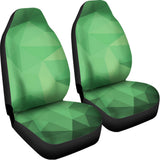 Green Polygonal Geometric Print Universal Fit Car Seat Covers 102422