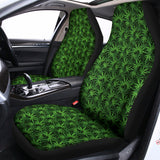 Green Pot Leaf Pattern Print Universal Fit Car Seat Covers 102422
