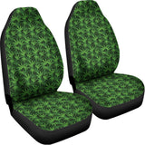 Green Pot Leaf Pattern Print Universal Fit Car Seat Covers 102422