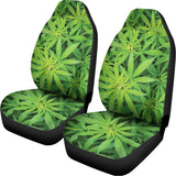 Green Pot Leaf Print Universal Fit Car Seat Covers 102422