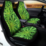 Green Pot Leaf Print Universal Fit Car Seat Covers 102422