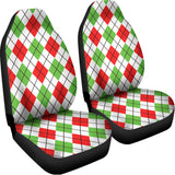 Green Red And White Argyle Pattern Print Universal Fit Car Seat Covers 102422