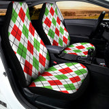 Green Red And White Argyle Pattern Print Universal Fit Car Seat Covers 102422