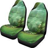 Green Reticulated Python Snake Print Universal Fit Car Seat Covers 102422