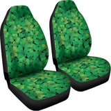 Green Shamrock Leaf Pattern Print Universal Fit Car Seat Covers 102422