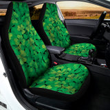 Green Shamrock Leaf Pattern Print Universal Fit Car Seat Covers 102422