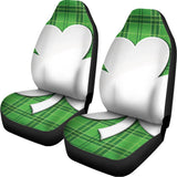 Green Shamrock Tartan Print Universal Fit Car Seat Covers 102422