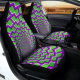 Green Shapes Moving Optical Illusion Universal Fit Car Seat Covers 102422