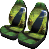 Green Snake Eye Print Universal Fit Car Seat Covers 102422