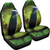 Green Snake Eye Print Universal Fit Car Seat Covers 102422