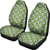 Green Soccer Ball Pattern Print Universal Fit Car Seat Covers 102422