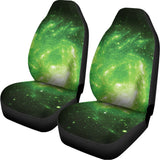 Green Sparkle Galaxy Print Universal Fit Car Seat Covers 102422