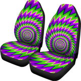 Green Spiral Moving Optical Illusion Universal Fit Car Seat Covers 102422