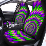 Green Spiral Moving Optical Illusion Universal Fit Car Seat Covers 102422