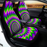 Green Spiral Moving Optical Illusion Universal Fit Car Seat Covers 102422