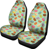 Green Striped Donut Pattern Print Universal Fit Car Seat Covers 102422