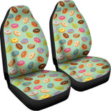 Green Striped Donut Pattern Print Universal Fit Car Seat Covers 102422