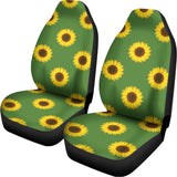 Green Sunflower Pattern Print Universal Fit Car Seat Covers 102422