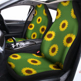 Green Sunflower Pattern Print Universal Fit Car Seat Covers 102422