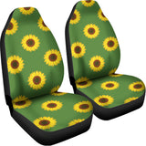 Green Sunflower Pattern Print Universal Fit Car Seat Covers 102422