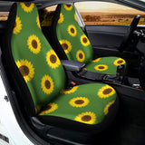 Green Sunflower Pattern Print Universal Fit Car Seat Covers 102422