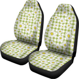 Green Tartan Daisy Pattern Print Universal Fit Car Seat Covers 102422