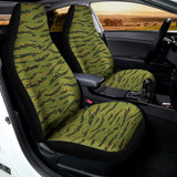 Green Tiger Stripe Camo Pattern Print Universal Fit Car Seat Covers 102422