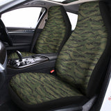 Green Tiger Stripe Camouflage Print Universal Fit Car Seat Covers 102422