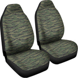 Green Tiger Stripe Camouflage Print Universal Fit Car Seat Covers 102422