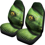 Green Tree Python Snake Print Universal Fit Car Seat Covers 102422